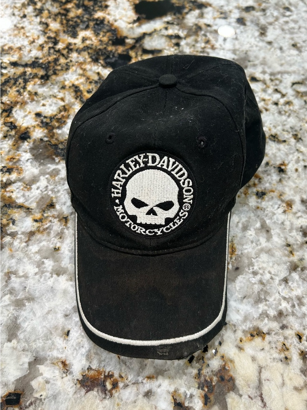 Harley-Davidson Black Cap with White Skull Patch